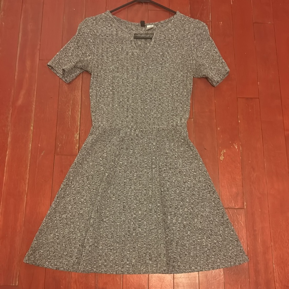 Divided Gray Midi Dress